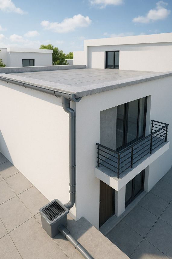 Hệ thống thoát nước mưa sân thượng chống ngập cho nhà phố hiện đại