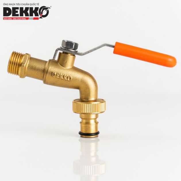 VÒI GẠT ĐỒNG TAY INOX BỌC NHỰA ĐẦU NỐI NHANH - DEKKO PN16