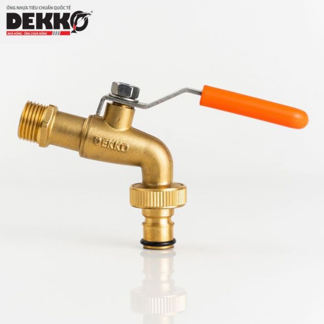 VÒI GẠT ĐỒNG TAY INOX BỌC NHỰA ĐẦU NỐI NHANH - DEKKO PN16 2261