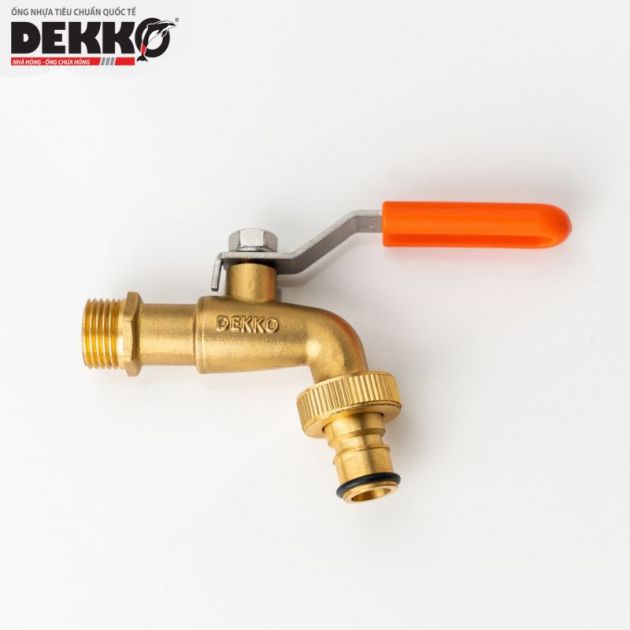 VÒI GẠT ĐỒNG TAY INOX BỌC NHỰA ĐẦU NỐI NHANH - DEKKO PN16 2265